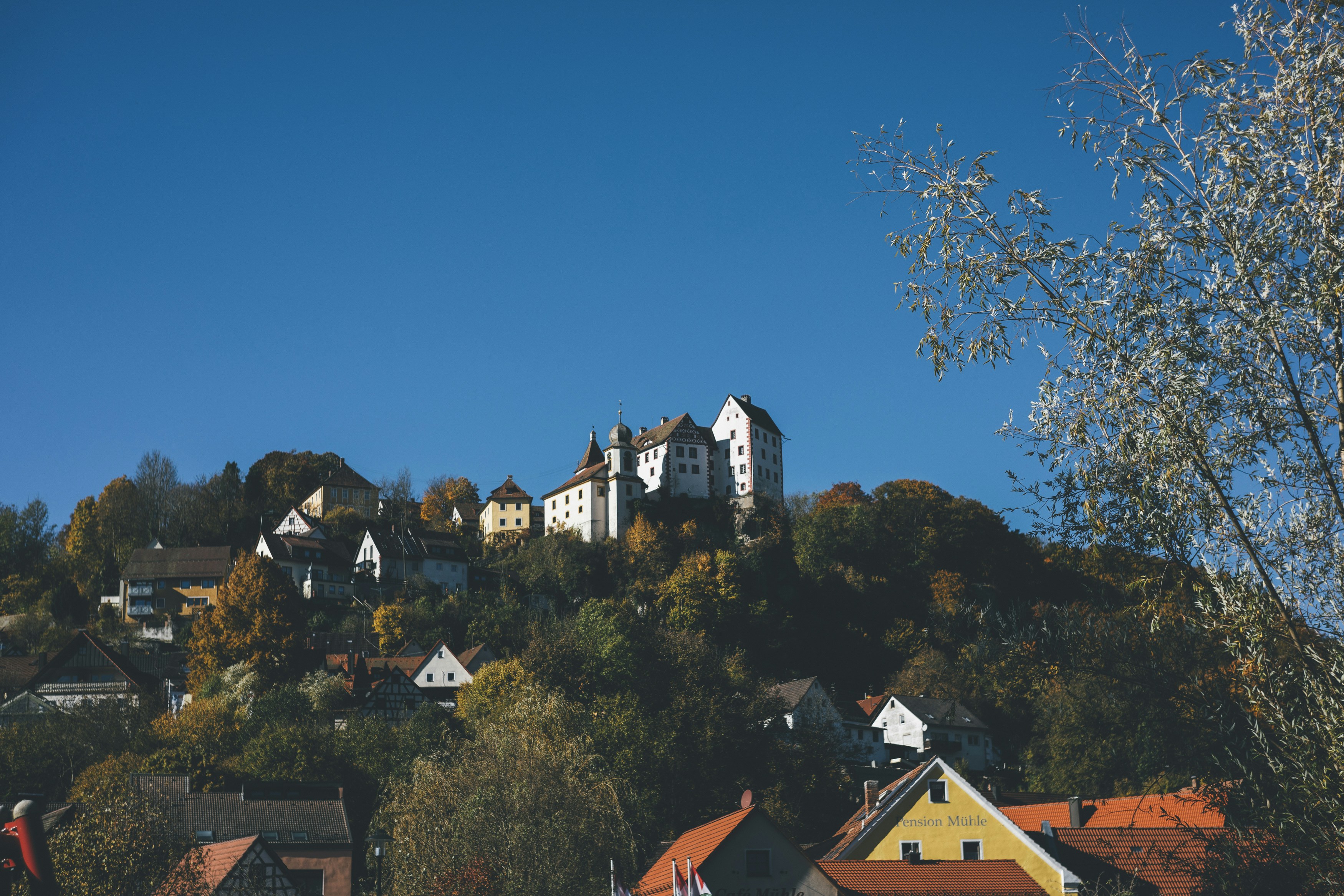 Egloffstein Castle is a former high medieval noble castle located immediately west of the village of the same name Egloffstein in the Upper Franconian district of Forchheim in Bavaria. Made with analog vintage lens, Helios 44M 2.0 58mm (Year: 1977)