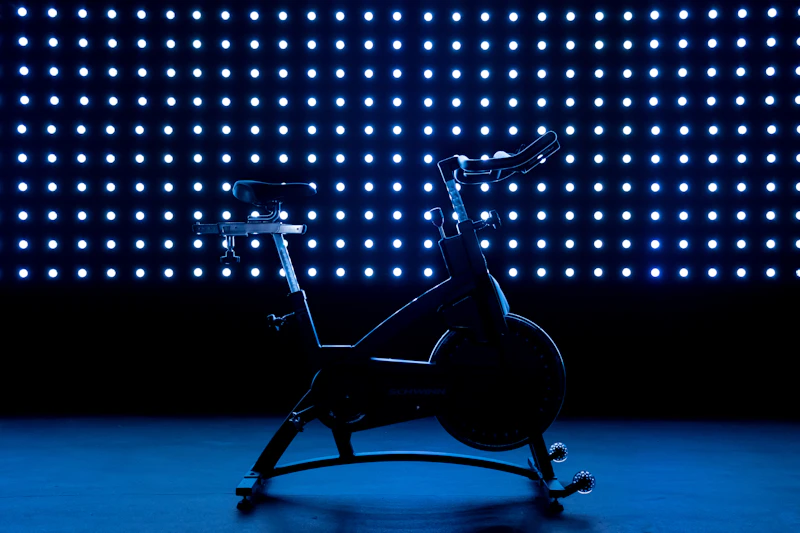 Explosive interval effort during an HIIT spin class