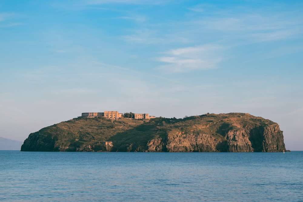 a small island in the middle of the ocean