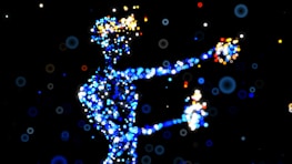 a blurry image of a baseball player swinging a bat