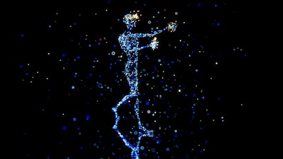 a person standing in the air with a star in their hand