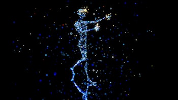 A human shaped group of lights