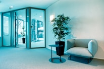 a chair and a table in a room
