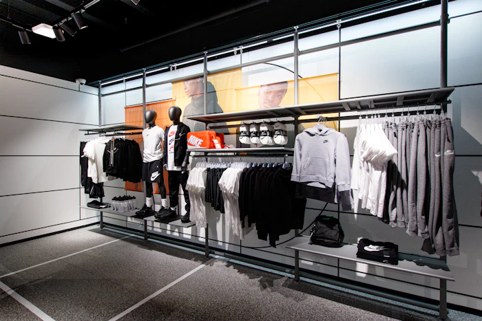 Outerwear and jackets on display
