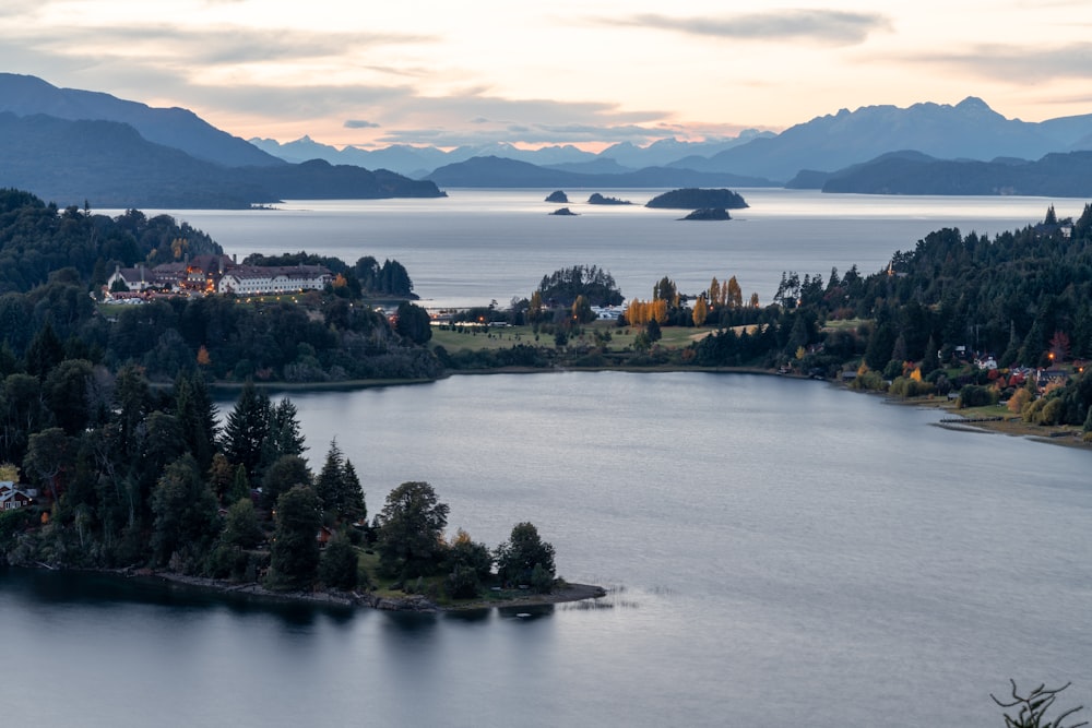 a large body of water surrounded by mountains