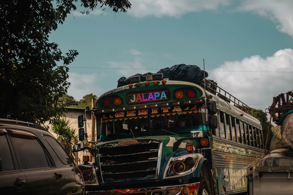 a bus that is sitting in the street