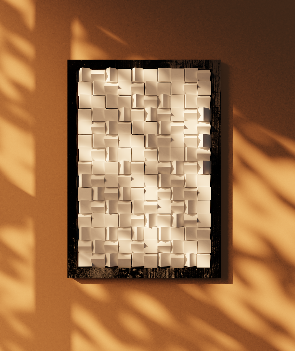 Un'immagine di un muro con un'ombra su di esso
