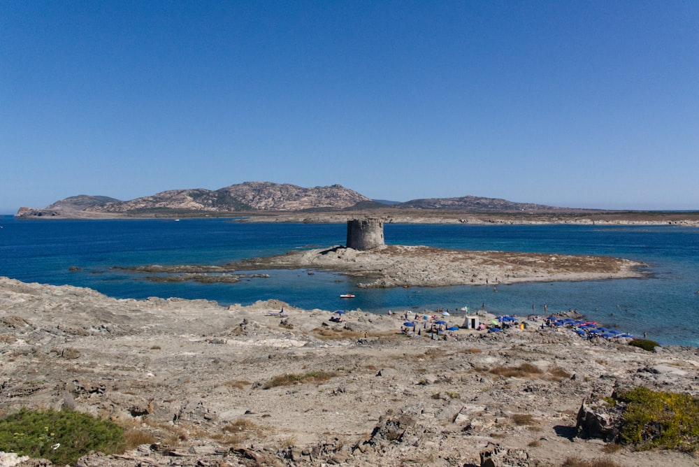 a large body of water surrounded by mountains