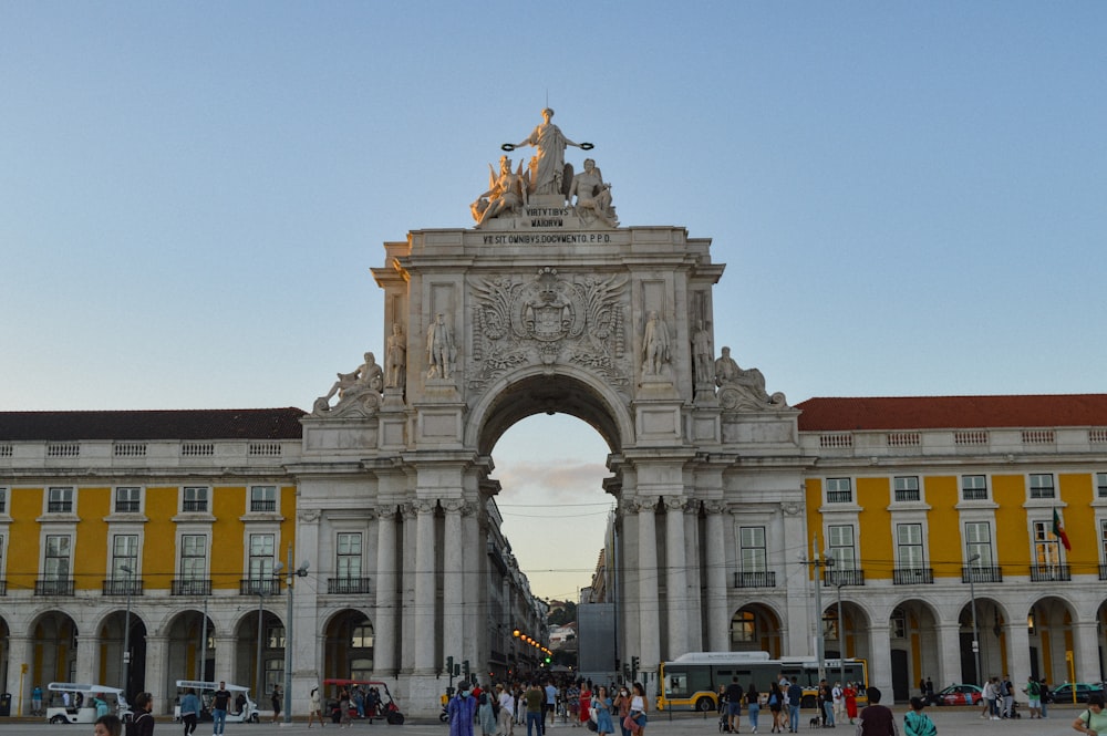 a large building with a large archway in the middle of it