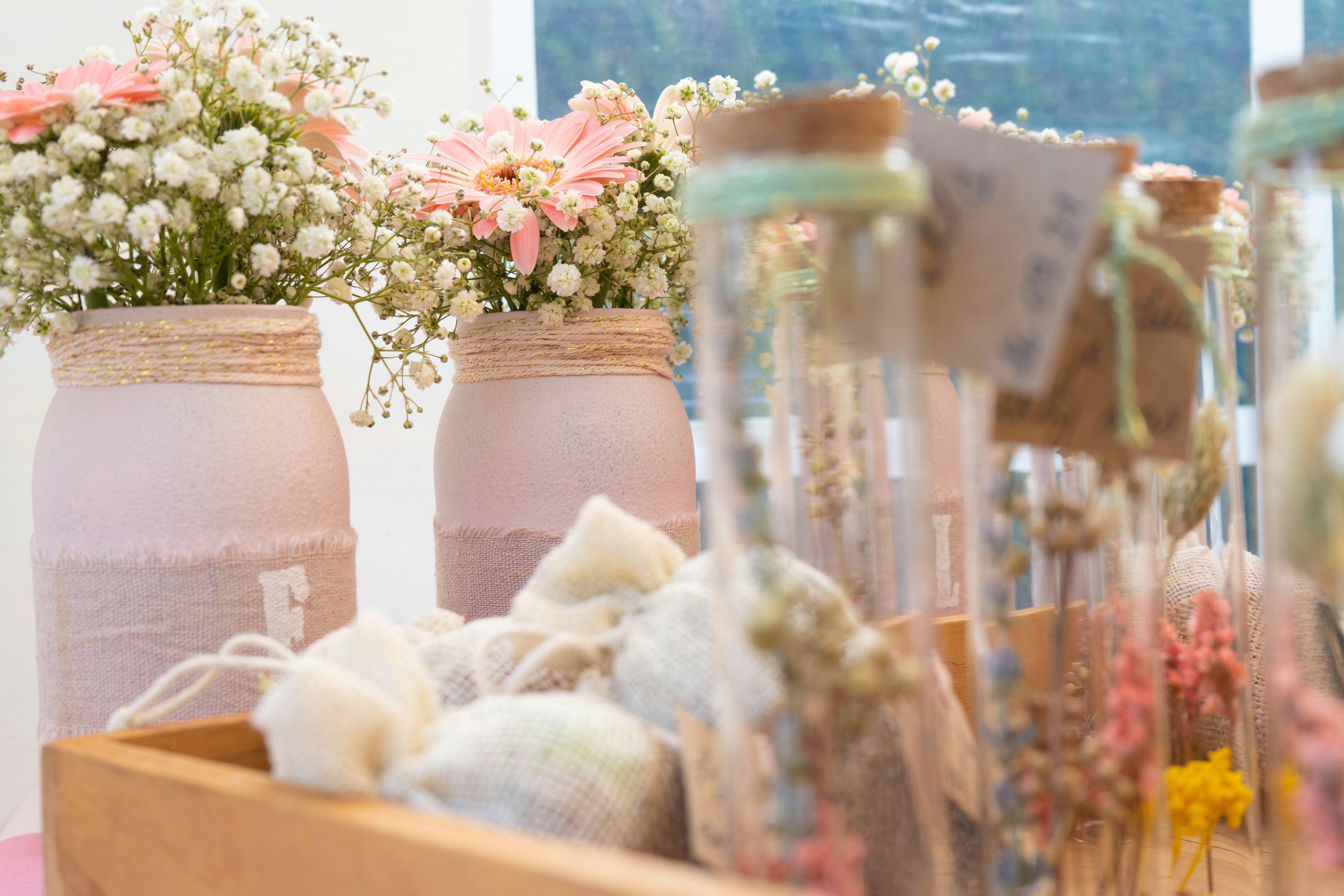 DIY wedding decor with mason jars, string lights, and simple floral arrangements - cheap wedding venues norfolk va