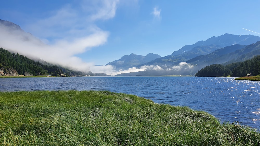 a large body of water surrounded by mountains