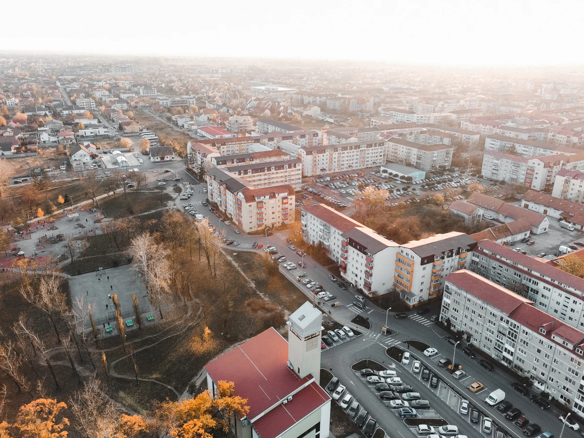 Timișoara - blocurile din zona Circumvalațiunii, vedere aeriană