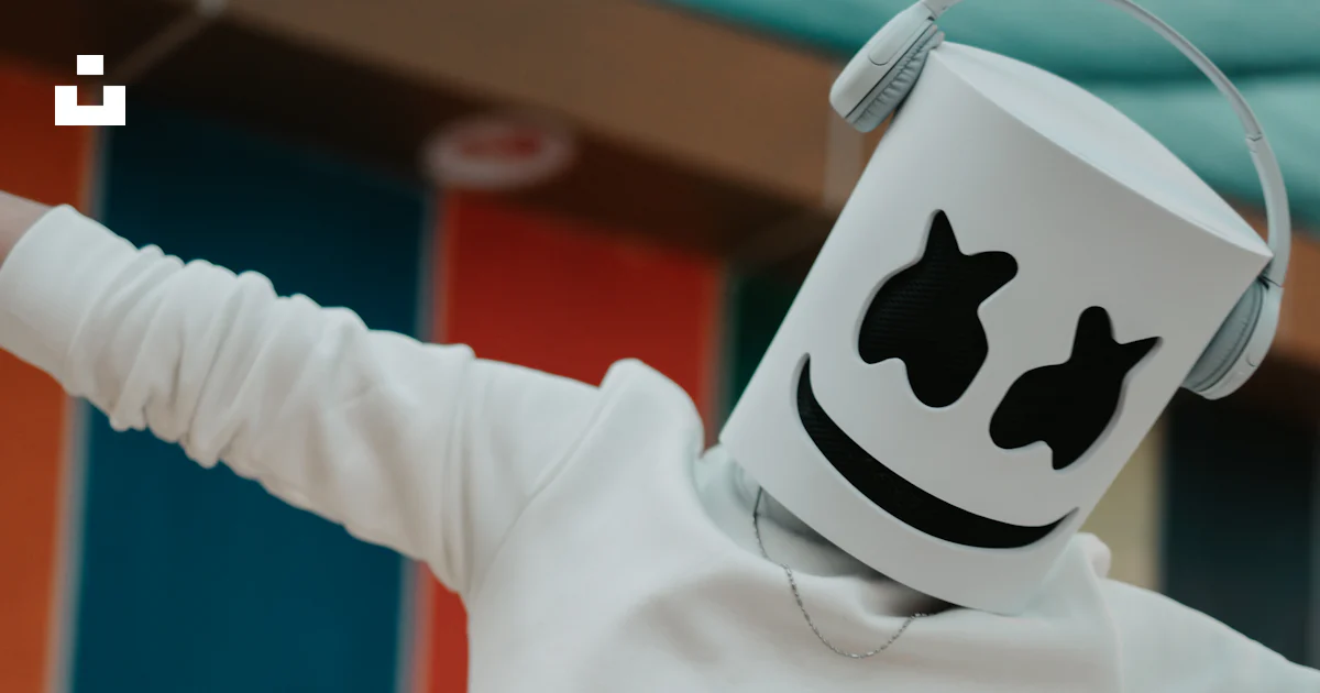 A Person Wearing A Marshmallow Mask And A White Shirt Photo Free A Person Wearing A Marshmallow Mask And A White Shirt Photo Free