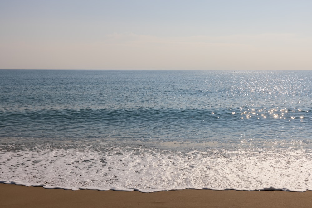 a view of the ocean from a beach