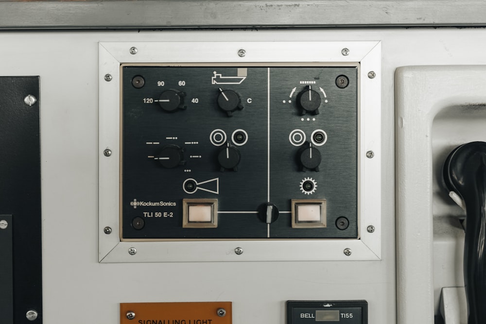 a close up of a control panel on a machine