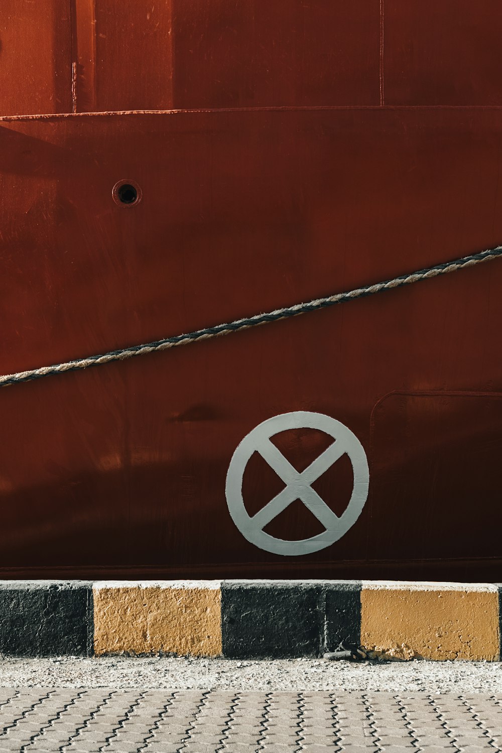 a close up of a boat with a sign on it