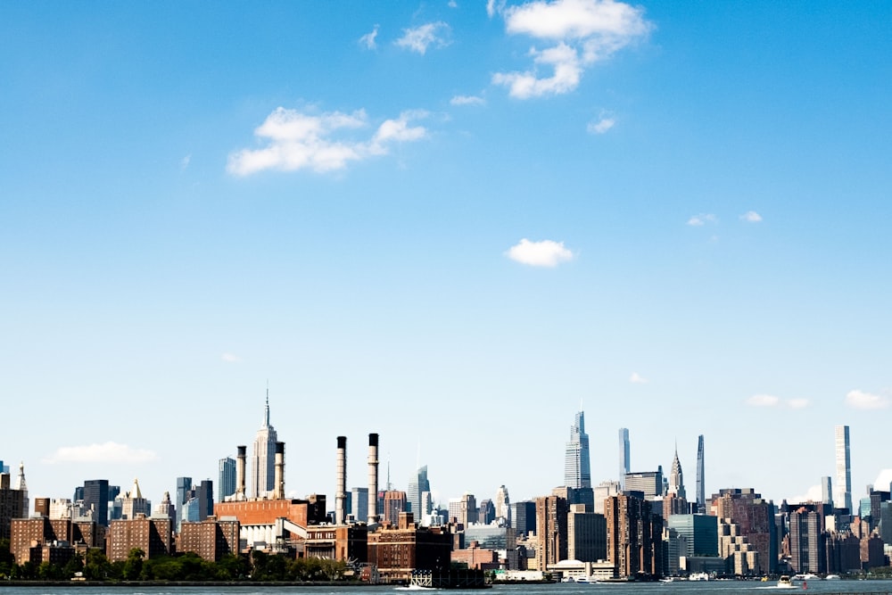 a view of a city skyline from a body of water