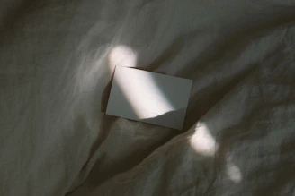 Close-up of a blank sheet of paper illuminated by soft natural light.