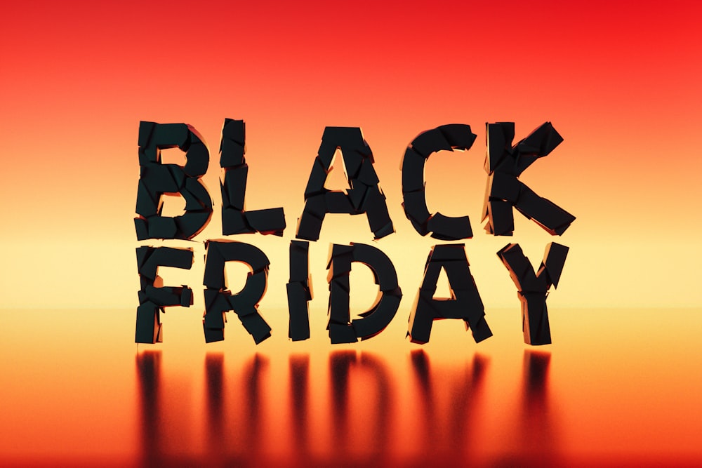 Un cartello del Black Friday con le parole Black Friday scritte su di esso