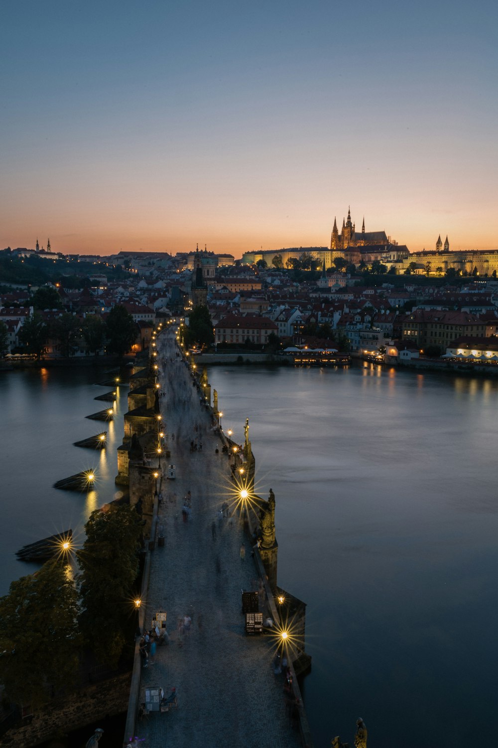 a view of a city at night from across the water