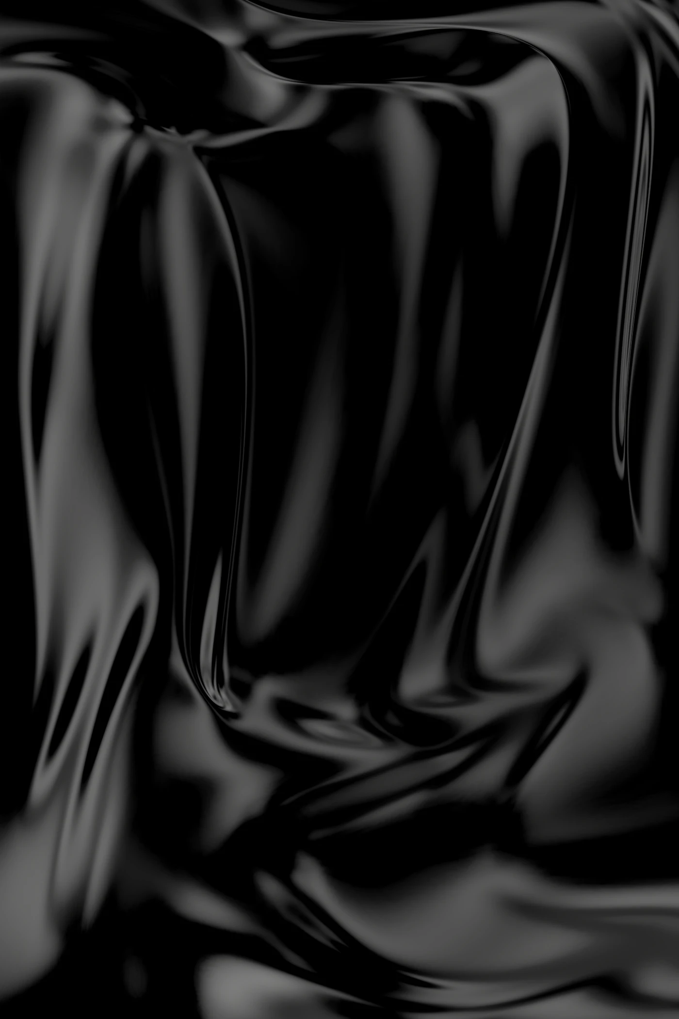 Black satin, shining only where it chooses to