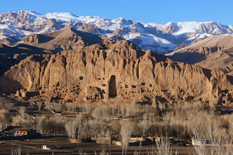 the mountains are covered with snow in the desert
