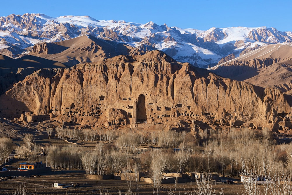 the mountains are covered with snow in the desert