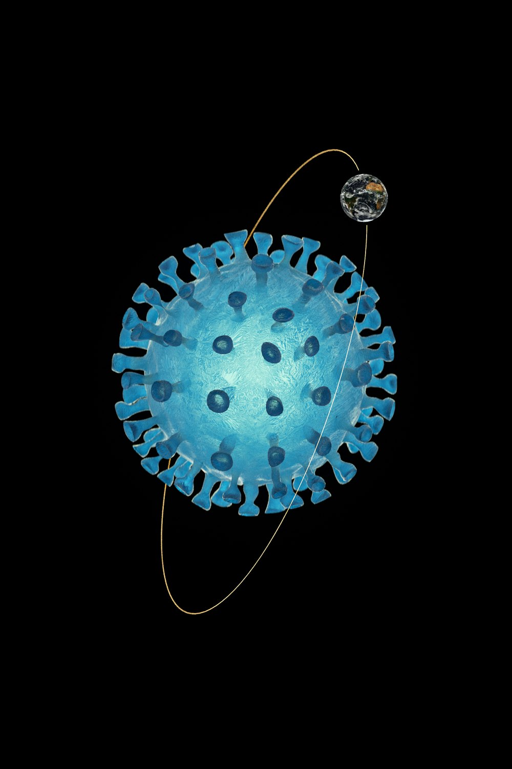 an image of a blue object with a black background