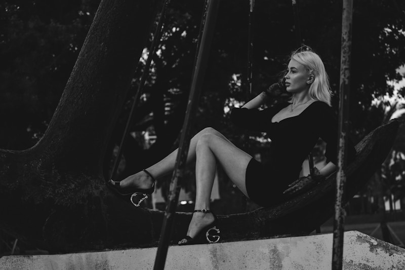Sophisticated lady in black dress