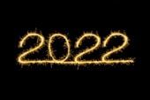 the numbers 2012 are lit up in the dark