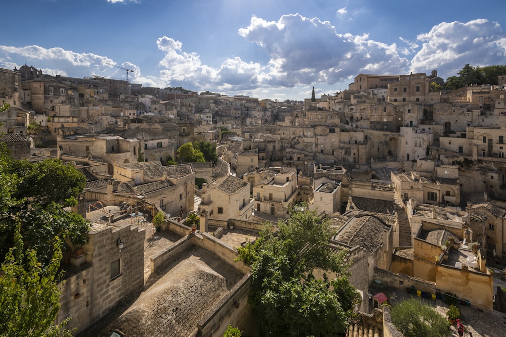 a view of a city with lots of buildings