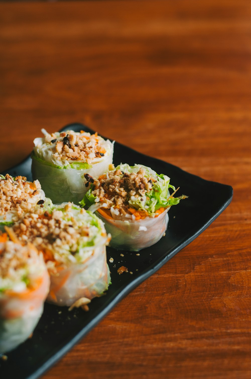 a close up of a plate of food on a table