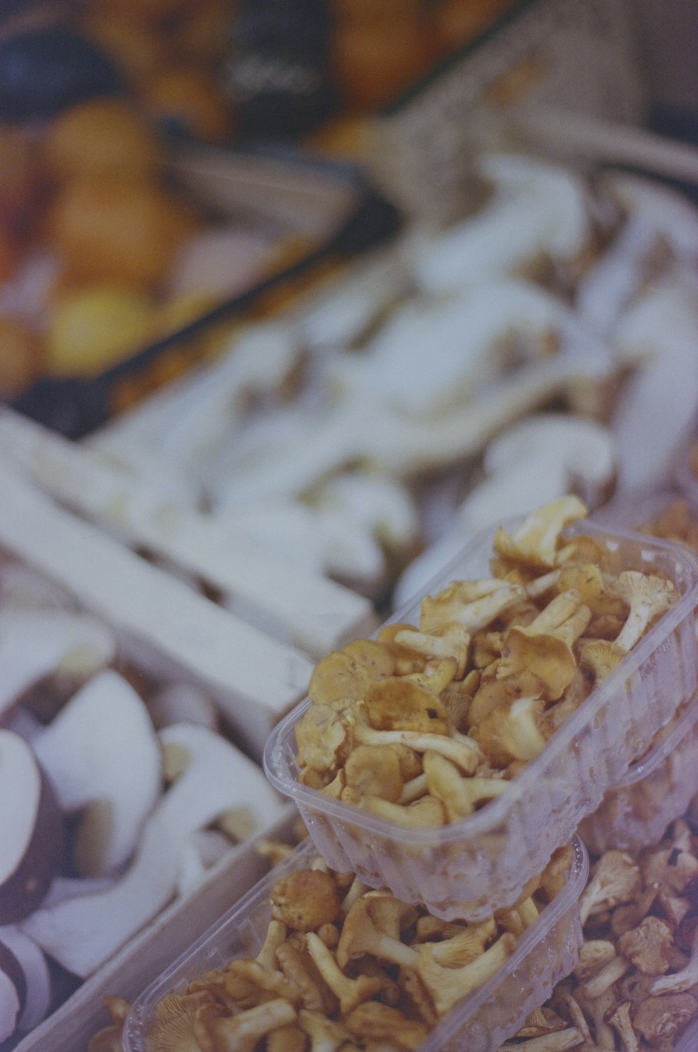 a close up of a tray of food on a table