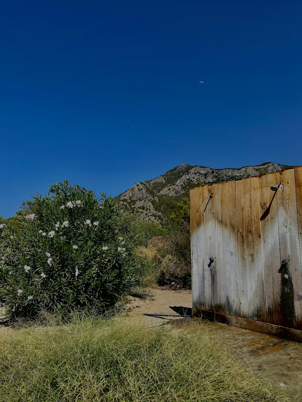 a rusted out building in the middle of a field