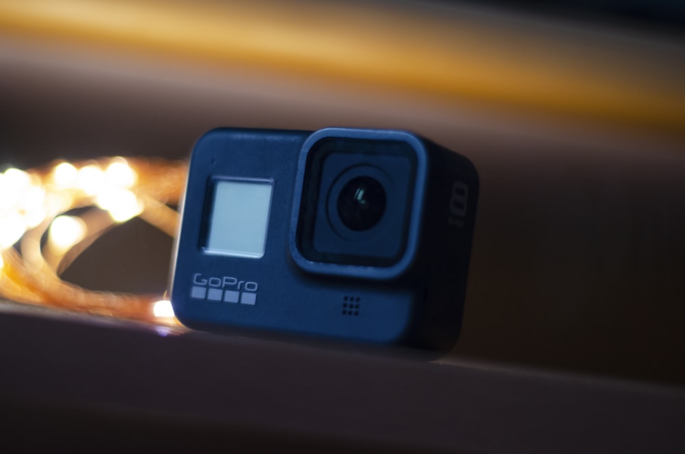 a close up of a camera with a blurry background