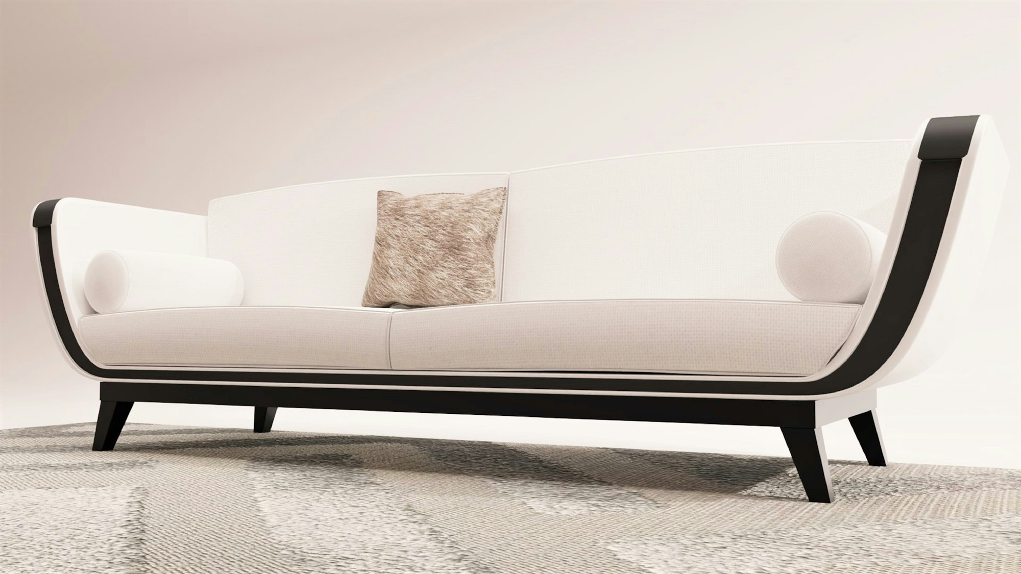 3d-Rendering eines cremefarbenen Sofas