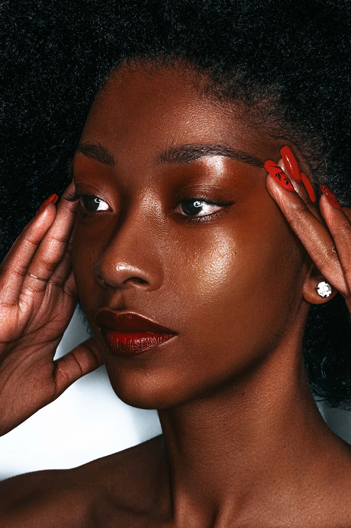 Woman with a fresh manicure and everyday beauty treatment
