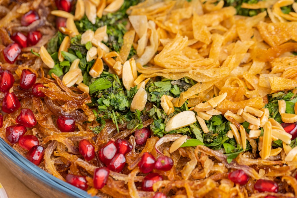 a bowl filled with lots of different types of food