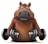 A cartoon hippopotamus with a cheerful expression is holding two dumbbells. The background is plain white, emphasizing the character's playful and strong appearance.