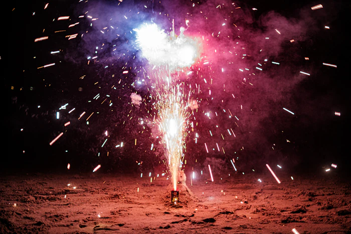 Colourful fancy fireworks display