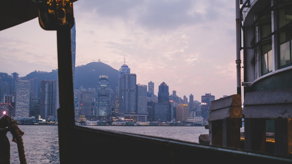 a view of a city from a boat on the water