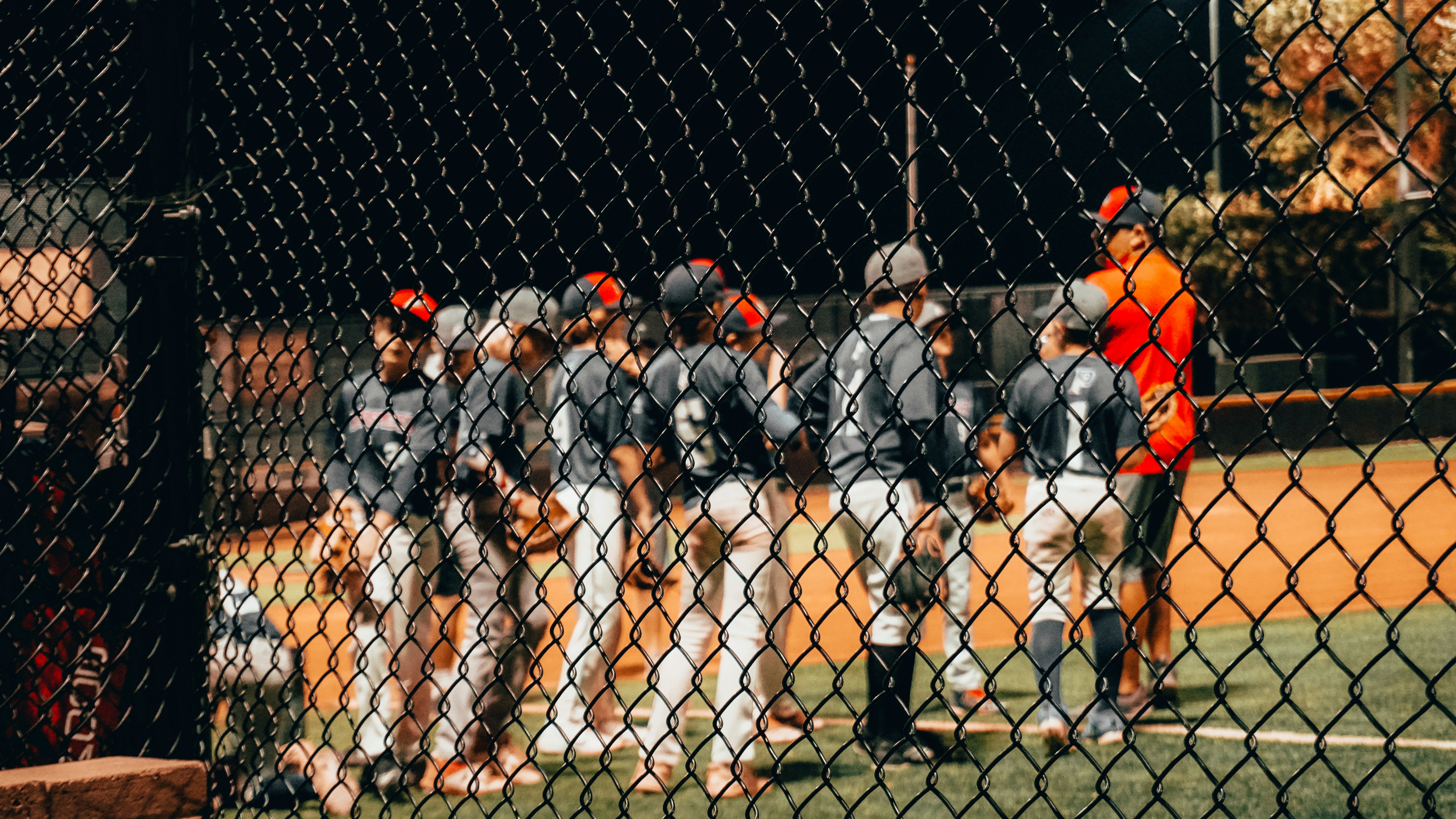 Baseball team on field