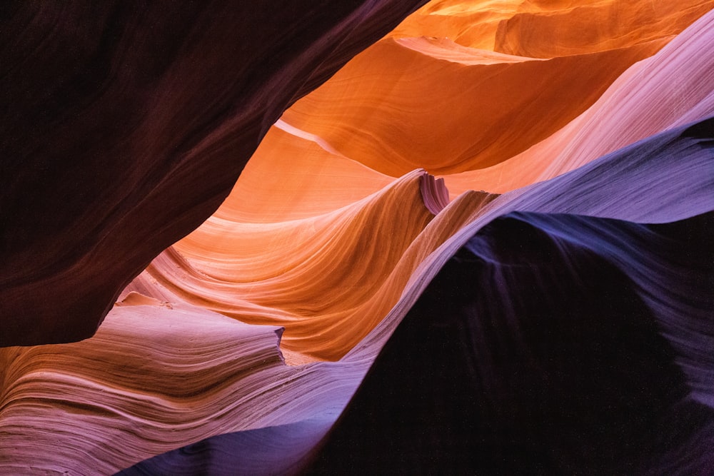 a narrow slot in the side of a canyon