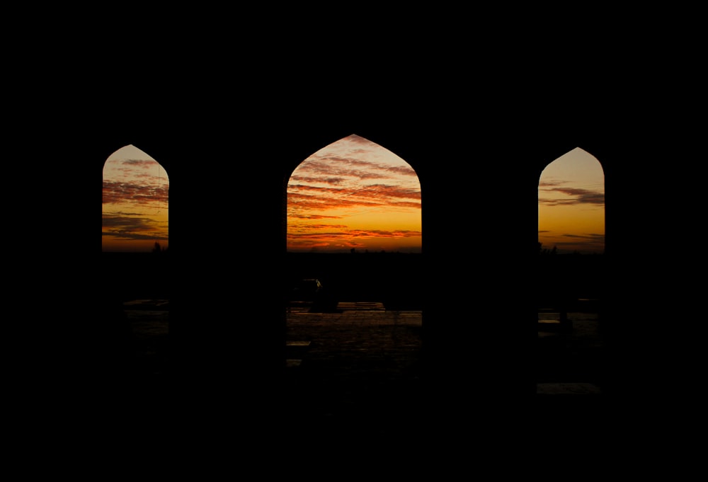 a view of a sunset through a window