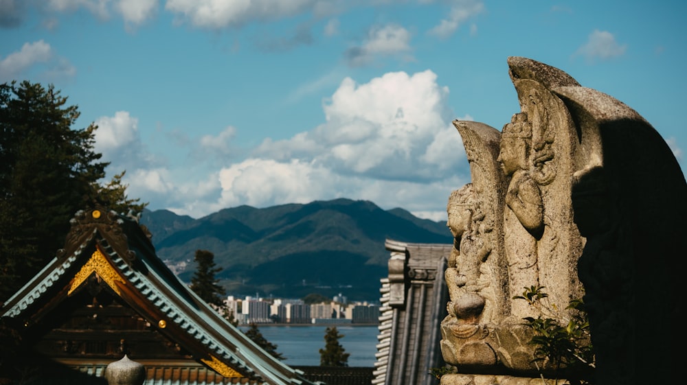 a view of a mountain and a body of water