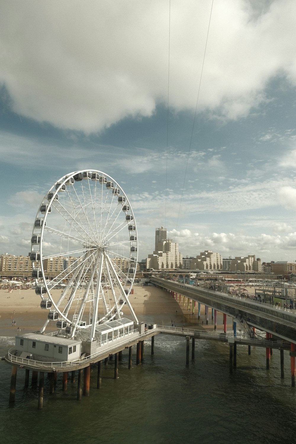 a ferris wheel sitting on top of a pier