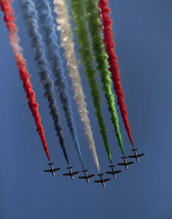 a group of airplanes flying in formation in the sky