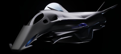 a futuristic looking object with a black background