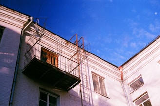 a building with scaffolding on the side of it