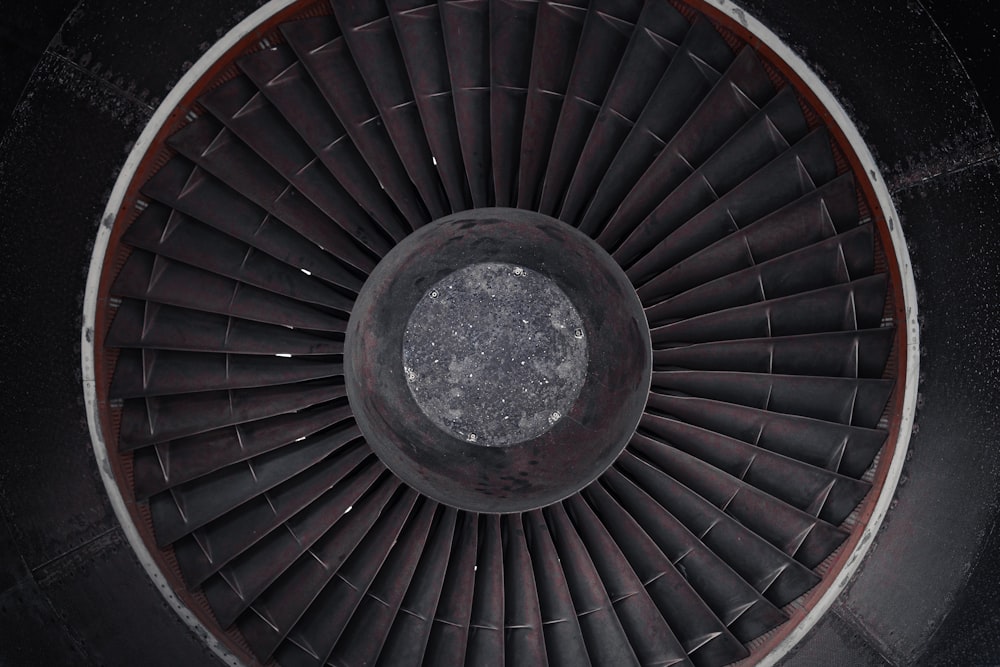 a close up view of a jet engine